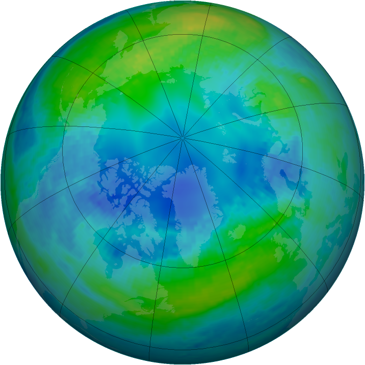 Arctic ozone map for 24 October 2002